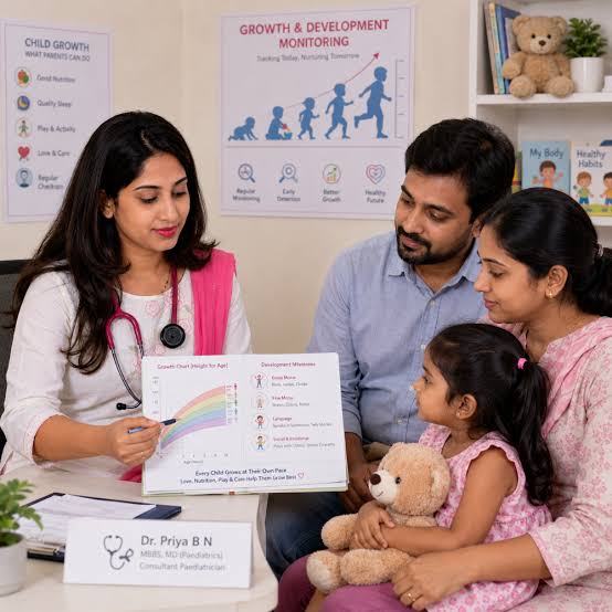 Doctor listening to child heartbeat